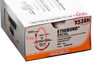 Ethicon 184820 Ethibond Excel Polyester Nonabsorbable Suture with Needle, Reverse Cutting Braided