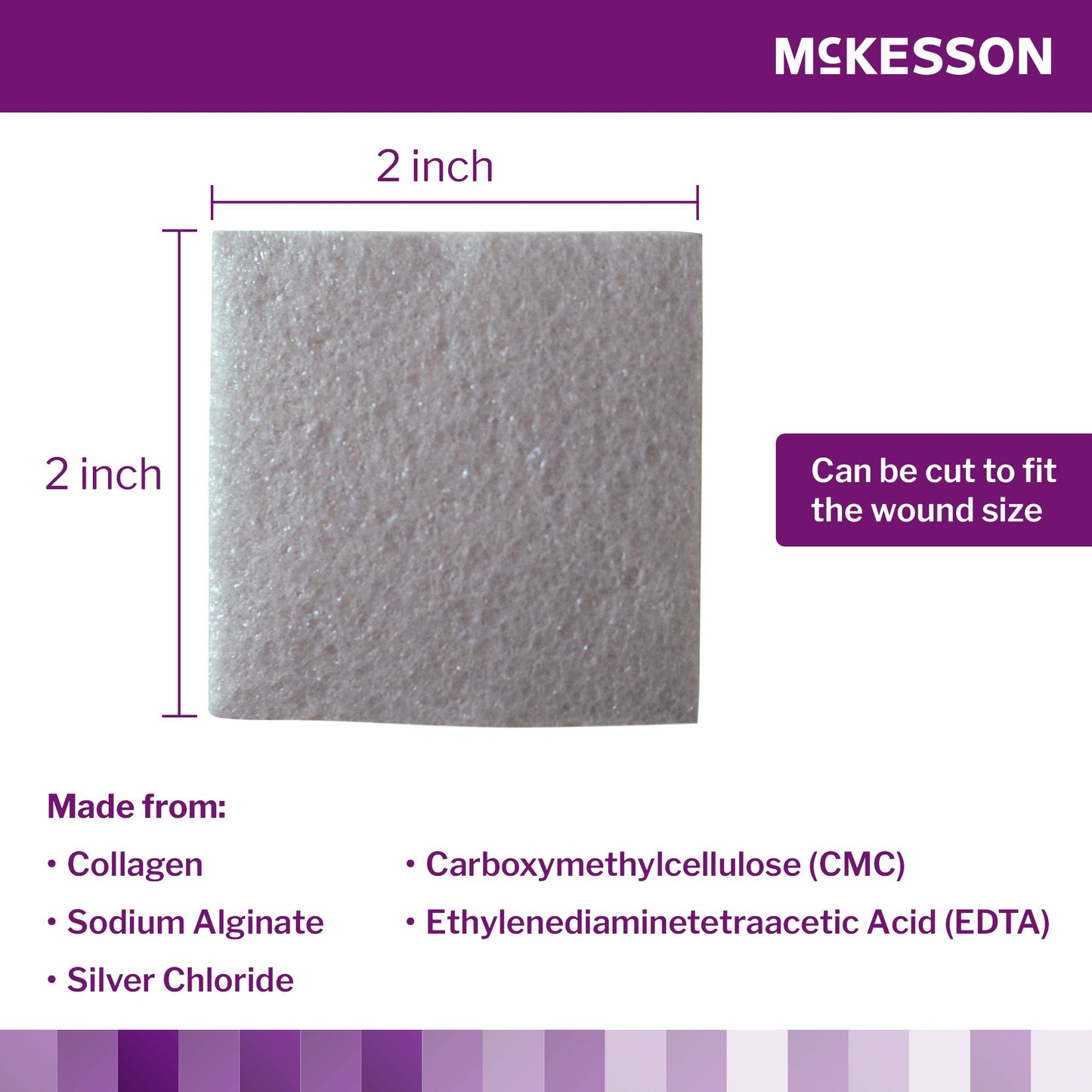 McKesson Silver Collagen Dressing, 2 x 2 Inch