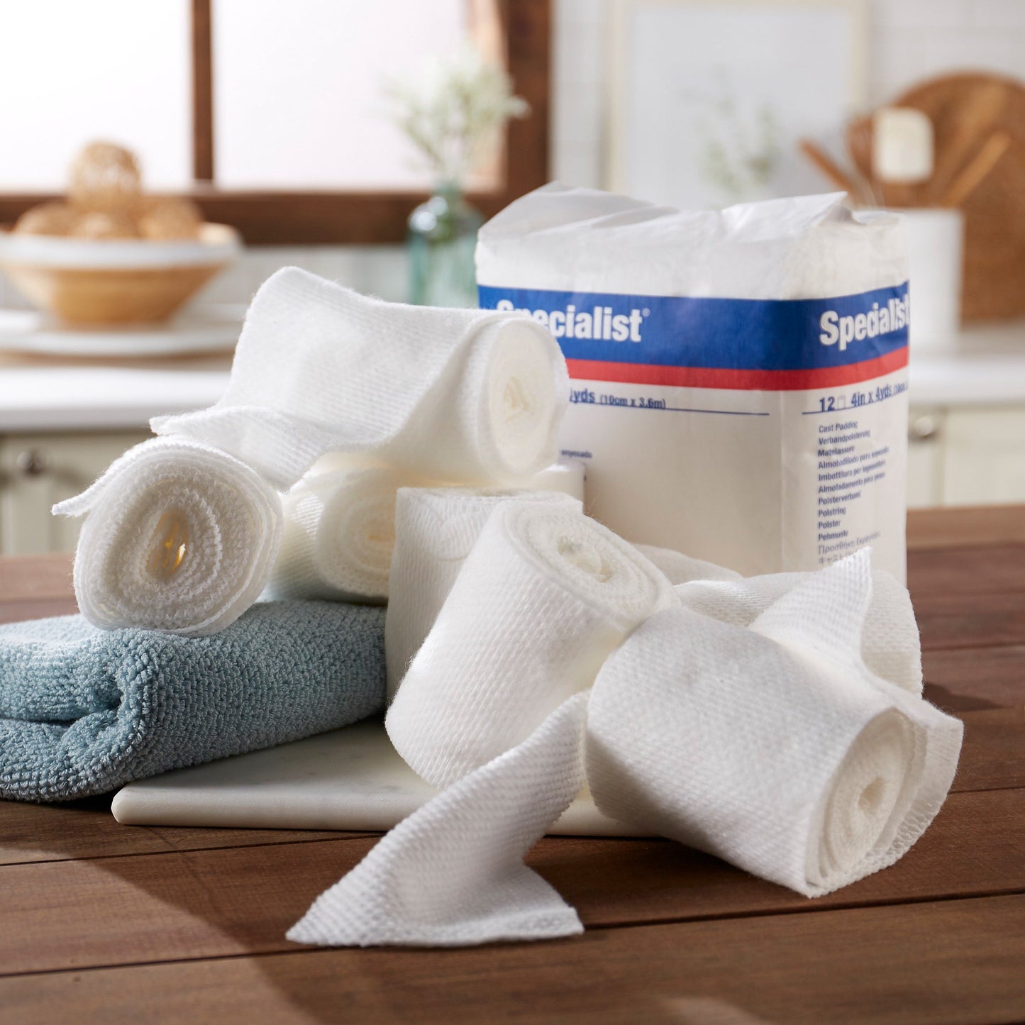 Specialist® White Cotton / Rayon Undercast Cast Padding, 4 Inch x 4 Yard