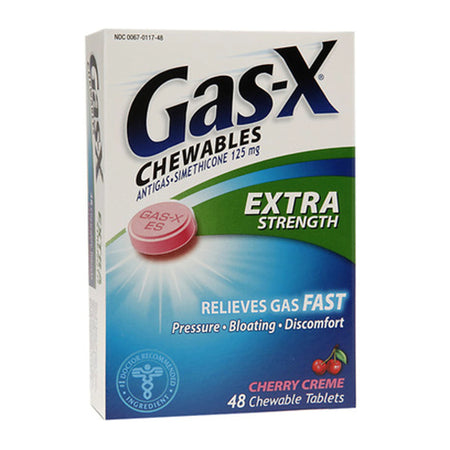 Glaxo Smith Kline Pharmaceuticals 67011748 Gas-X 125 mg Chewable Tablets Extra Strength, Cherry Creme
