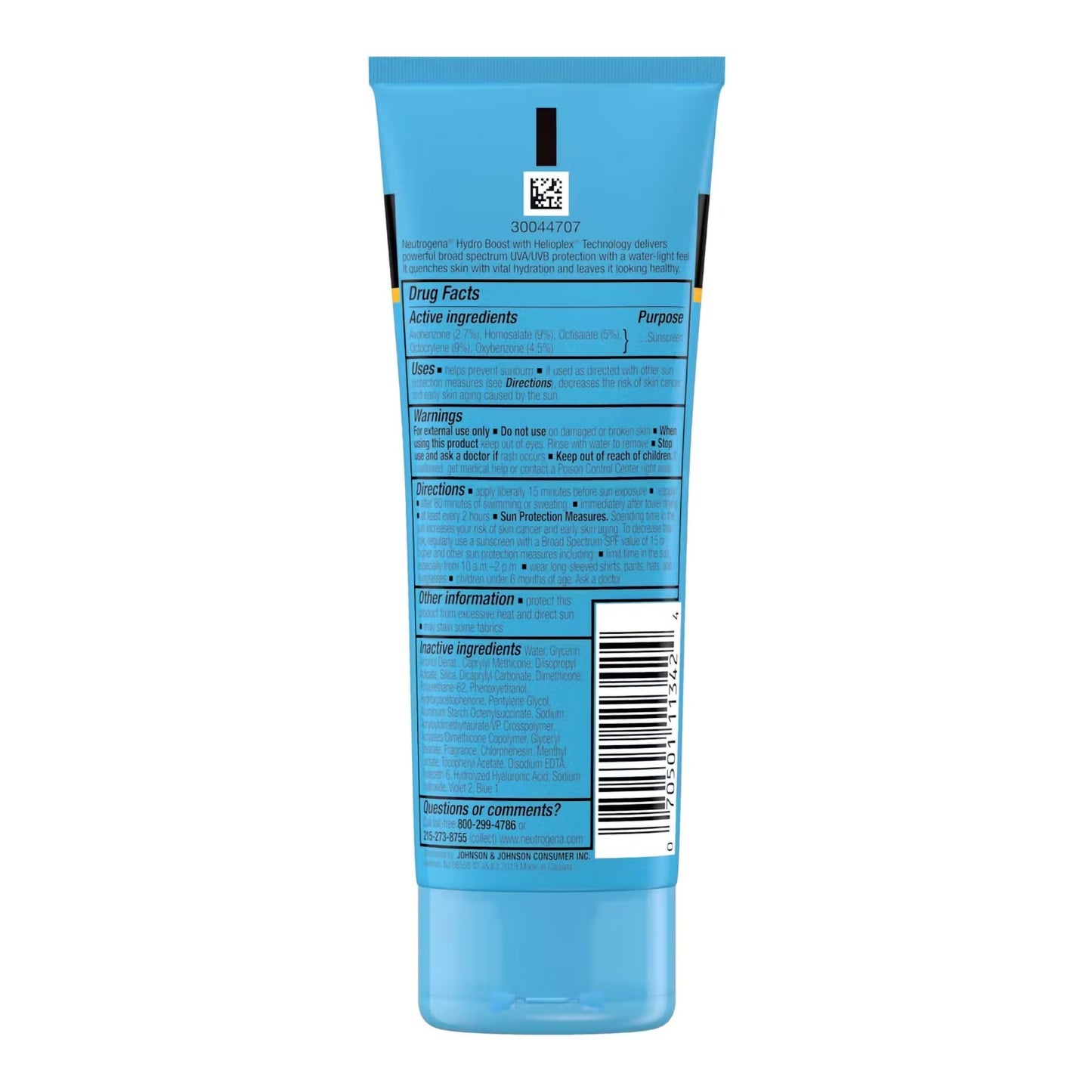 Sunscreen Neutrogena® Hydro Boost SPF 50 Lotion 3 oz. Tube
