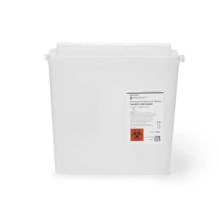 McKesson 2261 Prevent Sharps Container, 1-1/4 Gallon, 10-3/4 x 10-1/2 x 4-3/4 Inch