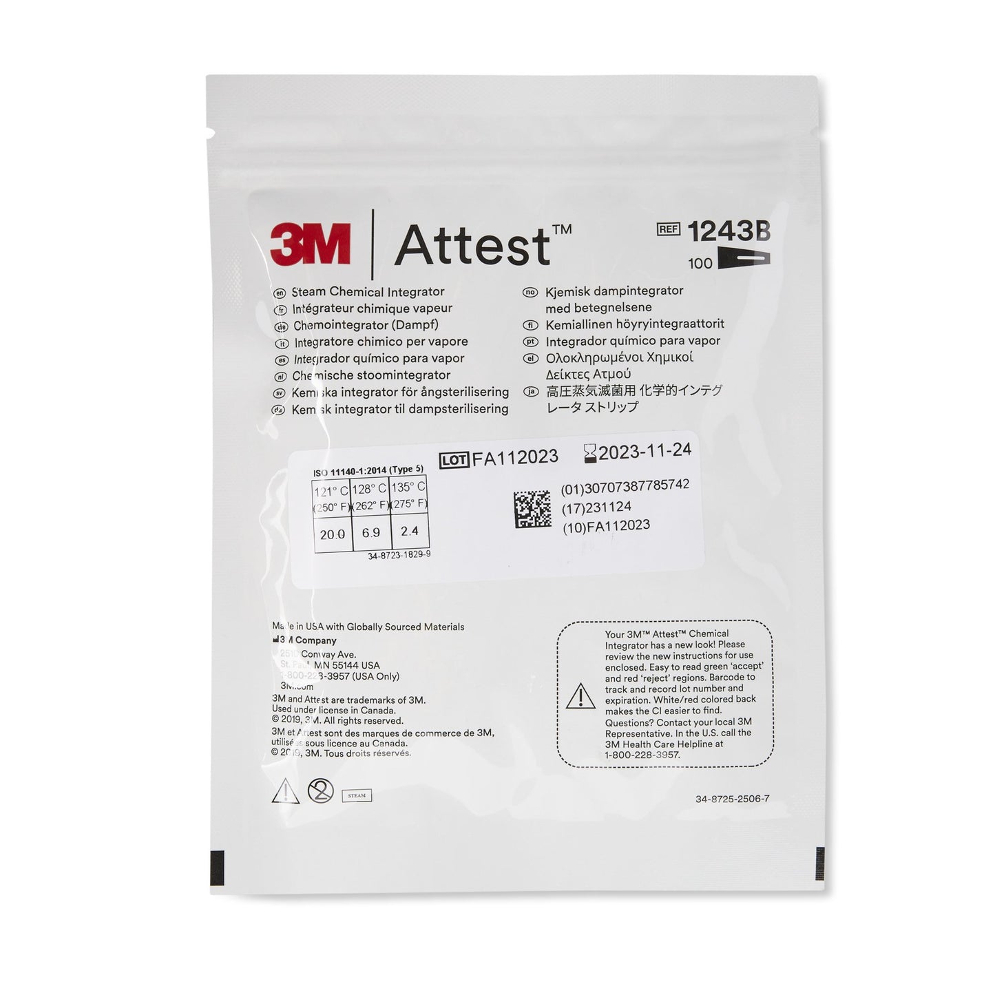 3M Attest Sterilization Chemical Integrator Strip by Solventum Corporation product image - view 2