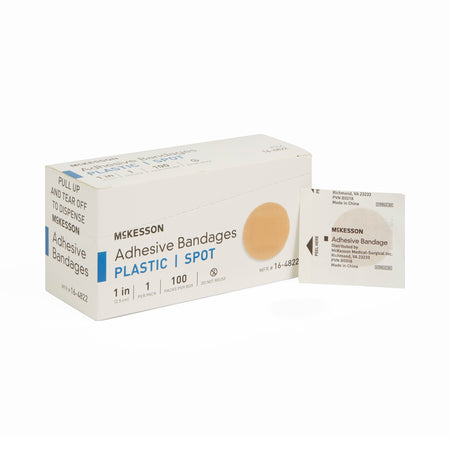 McKesson 16-4822 Round Tan Adhesive Spot Bandage, 1 Inch