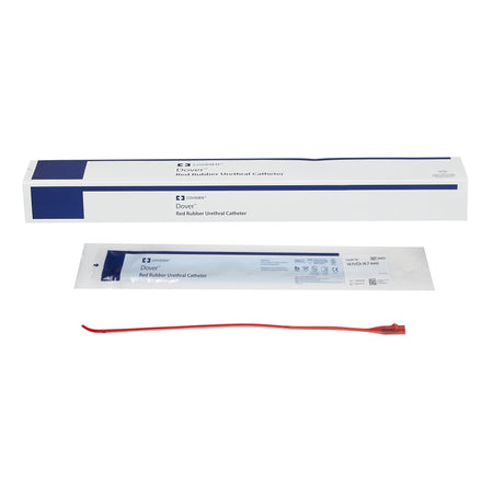 Cardinal 8403 Dover Urethral Catheter, 14 Fr., Coude, Green