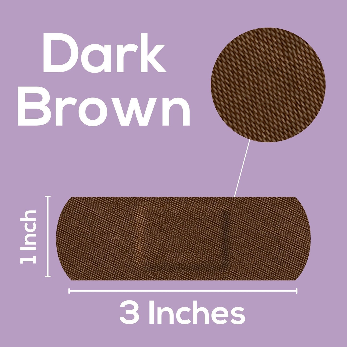 Tru-Colour Skin Tone Shade Fabric Bandage Adhesive Strip, Dark Brown, 1 x 3 Inch