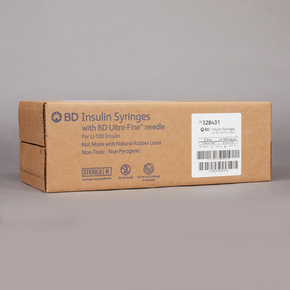 Standard Insulin Syringe with Needle Ultra-Fine™ 0.3 mL 1/2 Inch 30 Gauge NonSafety Regular Wall