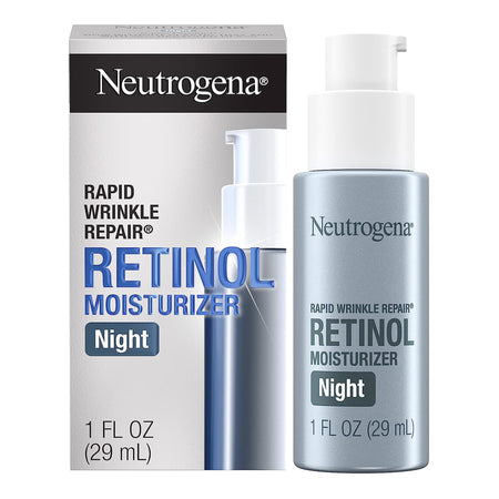 Facial Moisturizer Neutrogena® Rapid Wrinkle Repair® Night 1 oz. Pump Bottle Unscented Lotion