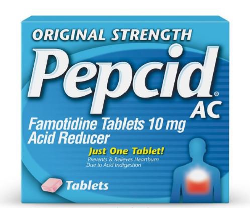 Pepcid® AC Famotidine 10 mg Acid Reducer Tablets Original Strength