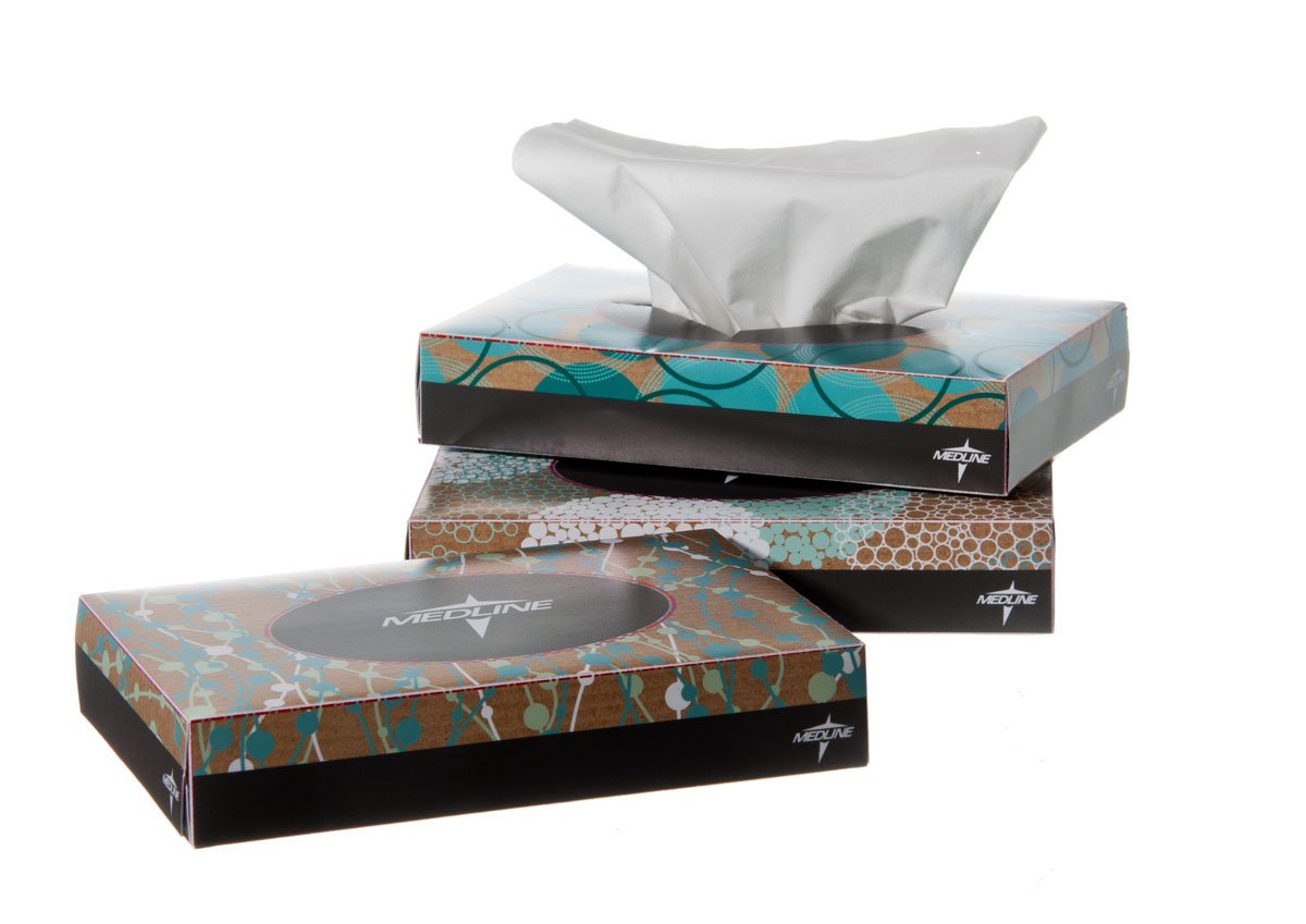 Facial Tissue Medline White 5 X 7-1/2 Inch 40 Count
