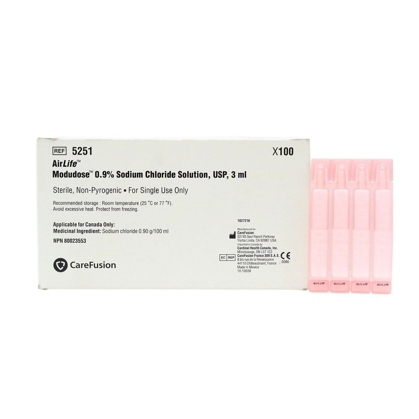AirLife™ Modudose™ Respiratory Therapy Solution, 0.9% Sodium Chloride, Sterile, Unit Dose Vial, 3 mL