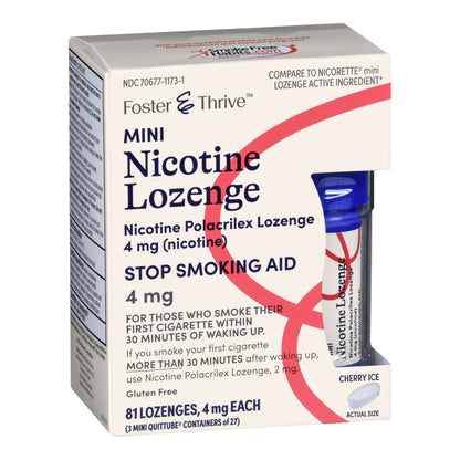 Foster & Thrive™ Mini Nicotine Polacrilex Lozenges 4 mg (Nicotine) Cherry Ice