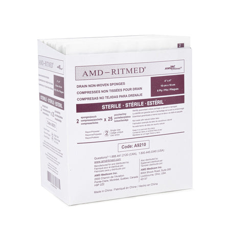 AMD Ritmed A9210 I.V. Sponge, 4 x 4 Inch, 6-Ply