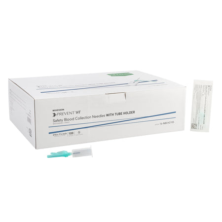 McKesson 16-NBCH21GS Prevent HT Blood Collection Needle with Holder 21 Gauge 1-1/4 Inch Length Safety