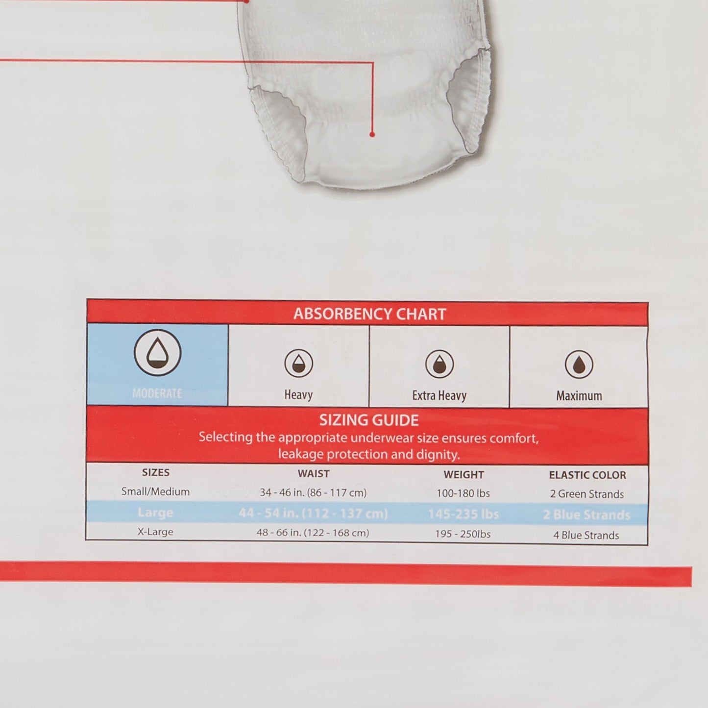 Sure Care™ Extra Moderate Absorbency Incontinence Underwear, Large