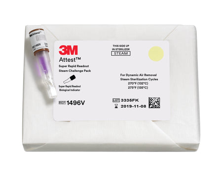 3M 1496VF Attest Super Rapid Readout Sterilization Indicator Challenge Pack Steam