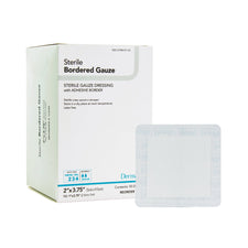 DermaRite Gauze Adhesive Dressing, White, Sterile, 2 x 3¾ inch
