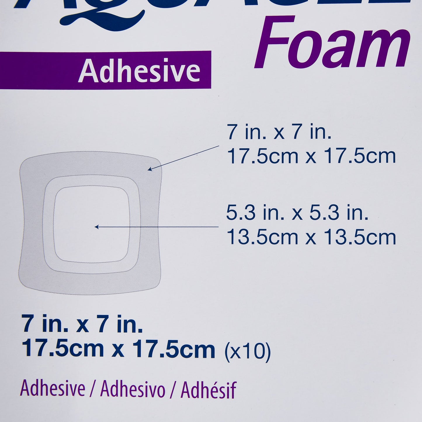Aquacel® Silicone Adhesive with Border Silicone Foam Dressing, 7 x 7 Inch