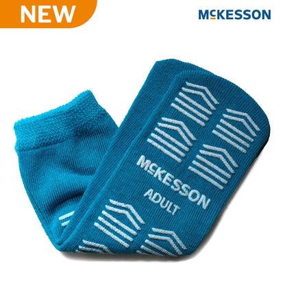 Slipper Socks McKesson Unisex Adult Large Double Tread Single Patient Use Teal