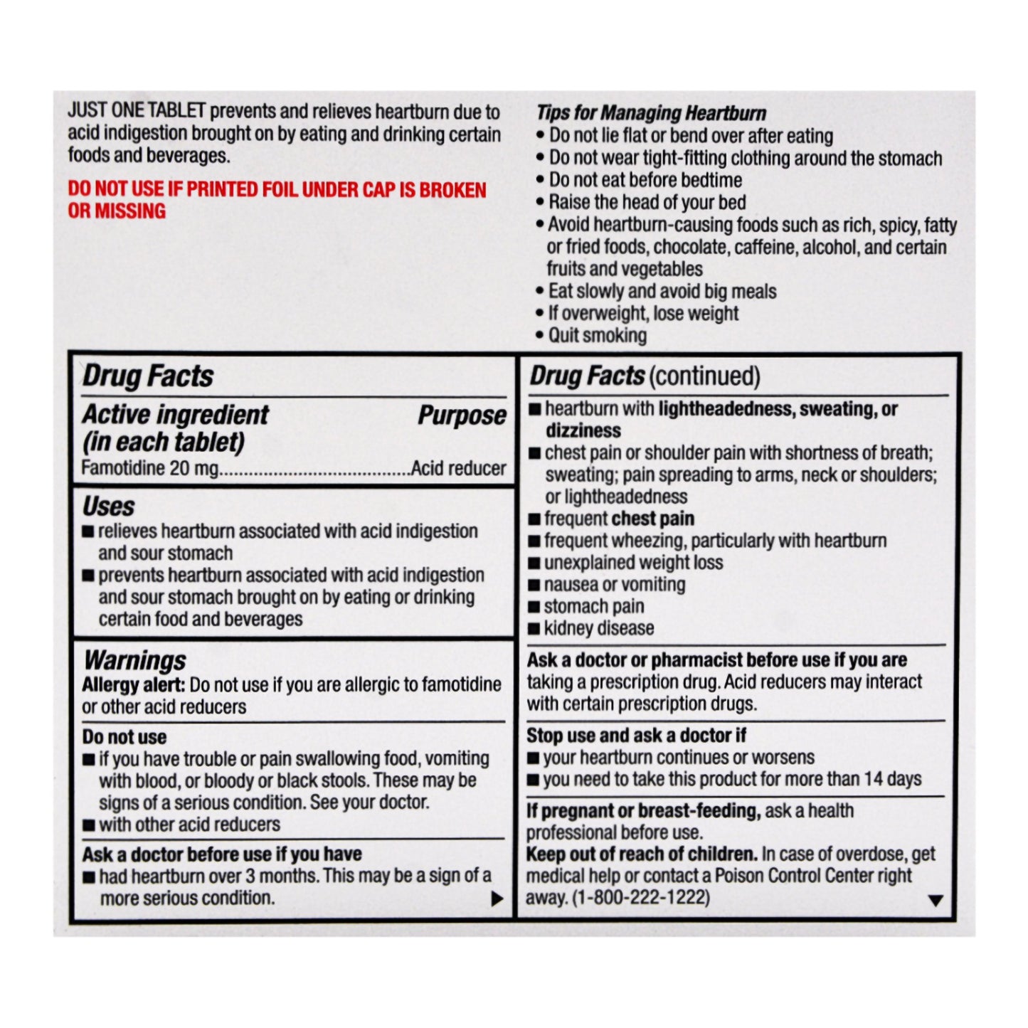 Major® Famotidine Antacid, Maximum Strength