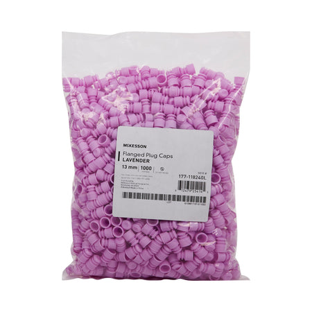 McKesson 177-118240L Tube Closure Flanged Plug Cap Lavender Polyethylene 1000 per Bag