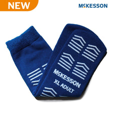Slipper Socks McKesson Unisex Adult X-Large Double Tread Single Patient Use Royal Blue