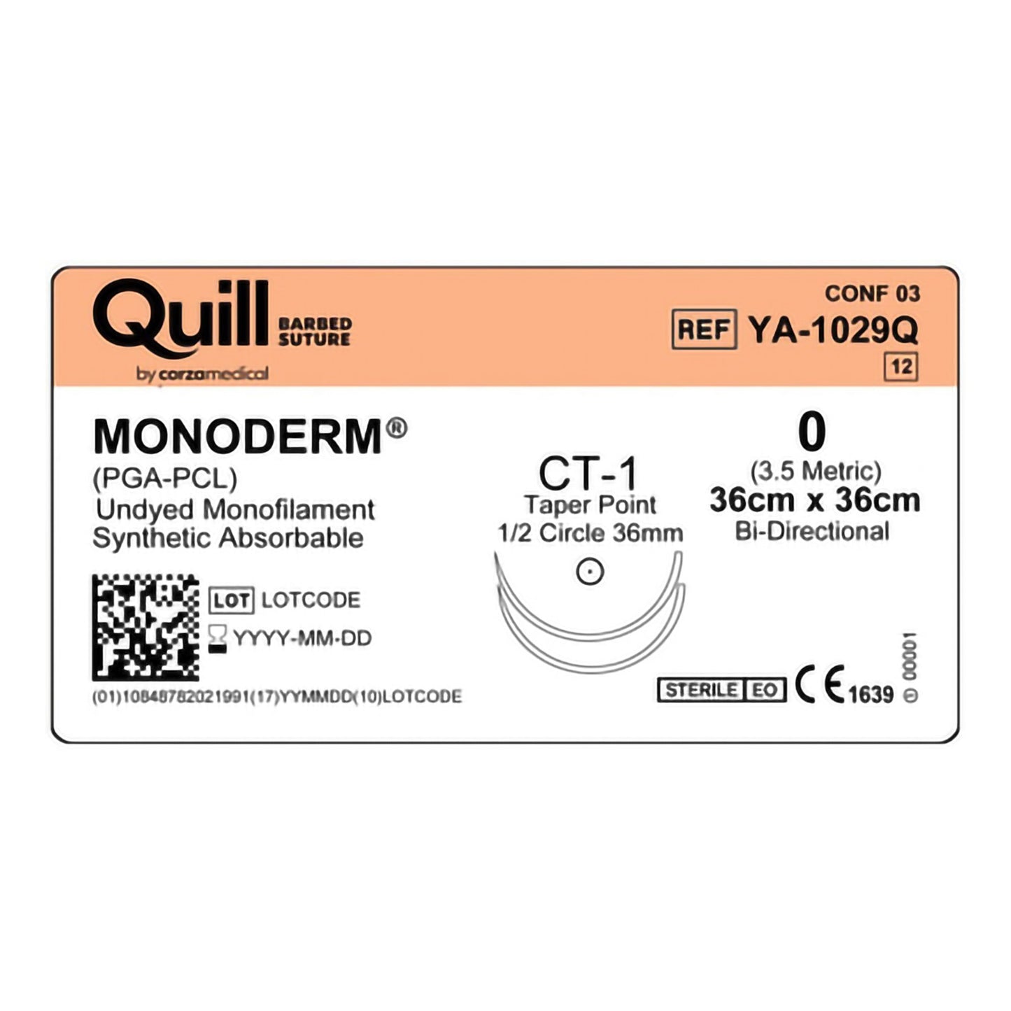 Quill™ Knotless Tissue-Closure Device, Monoderm™ Suture with Needle