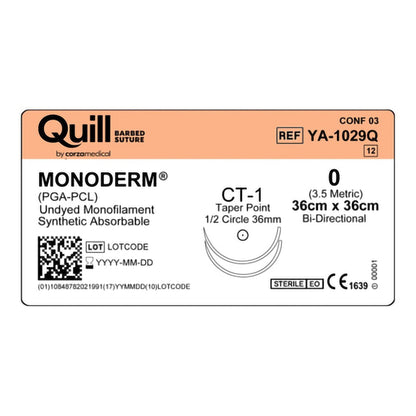 Quill™ Knotless Tissue-Closure Device, Monoderm™ Suture with Needle