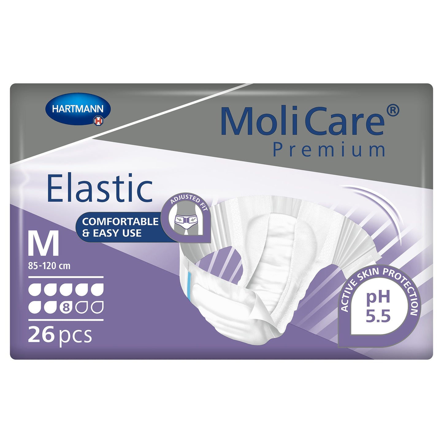 MoliCare® Premium Elastic 8 Drop Absorbency Incontinence Briefs, Medium