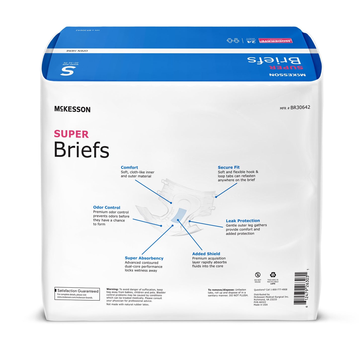 McKesson Super Moderate Absorbency Incontinence Briefs, Small