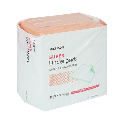 McKesson Super Moderate Absorbency Underpad, 30 x 36 Inch - 60 ct.