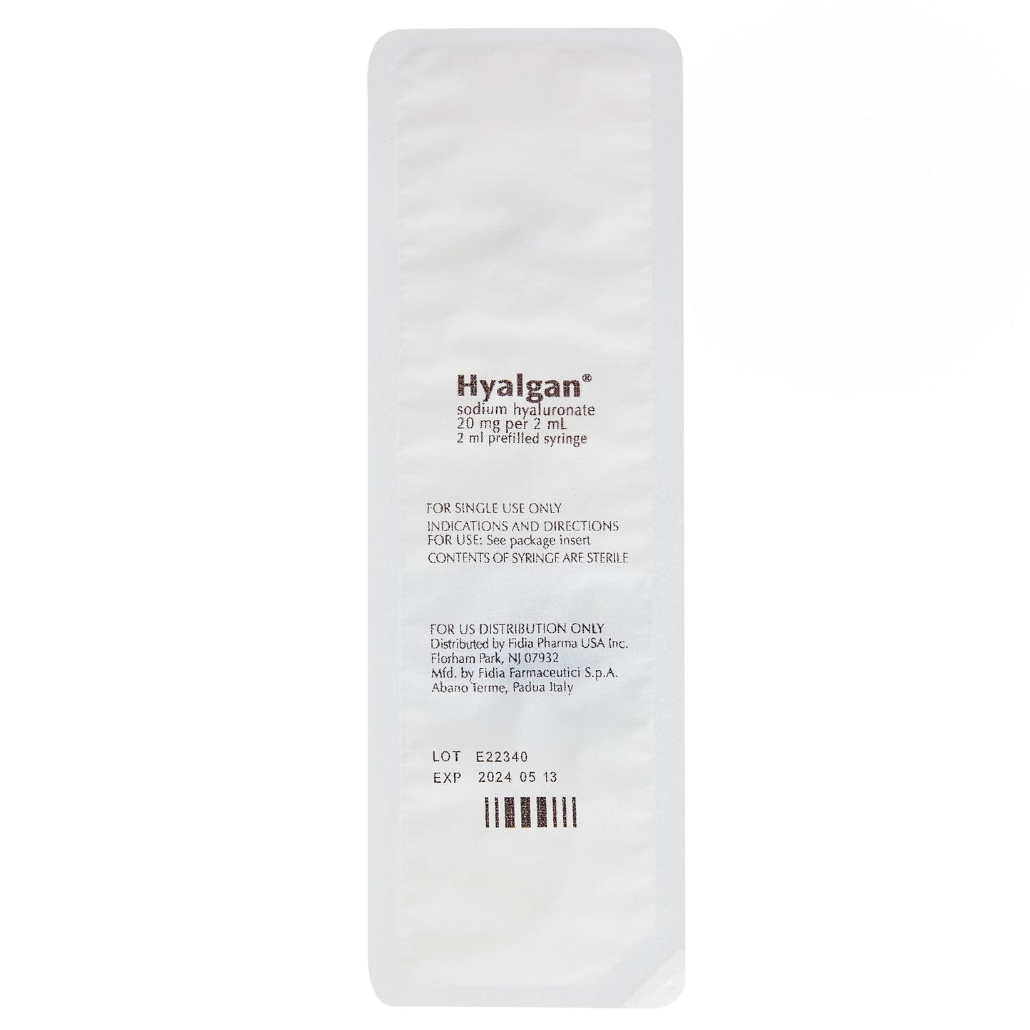 Hyalgan® Sodium Hyaluronate 20 mg / 2 mL Injection 2 mL
