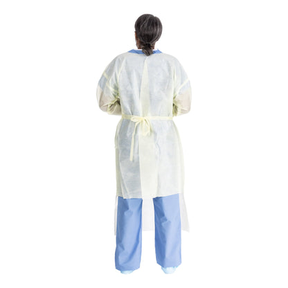 Protective Procedure Gown Halyard Basics 2X-Large Yellow NonSterile AAMI Level 2 Disposable