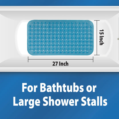 Theracare Bathtub Mat, Antifungal, Blue, 15 x 27 Inch