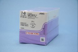 Ethicon J488G Coated Vicryl Polyglactin 910 Absorbable Suture with Needle, Precision Reverse Cutting