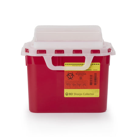 BD 305426 Red Sharps Container, 5.4 Quart, 12 x 12 x 4-4/5 Inch