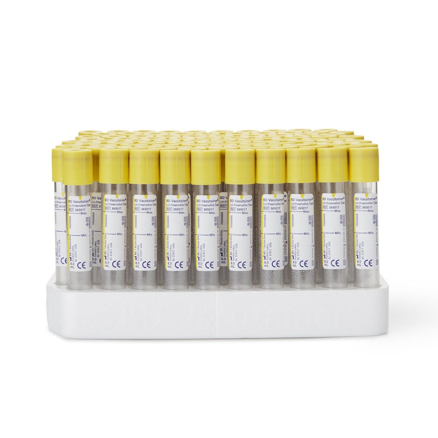 BD 365017 Vacutainer® Urinalysis Tube Chlorhexidine / Ethyl Paraben / Sodium Propionate Additive 8 mL BD Hemogard™ Closure Polyethylene Terephthalate (PET) Tube