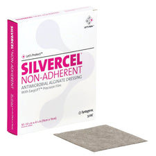 3M 900404 Silvercel Silver Alginate Antimicrobial Wound Dressing 4-1/4 x 4-1/4 Inch, Box of 10