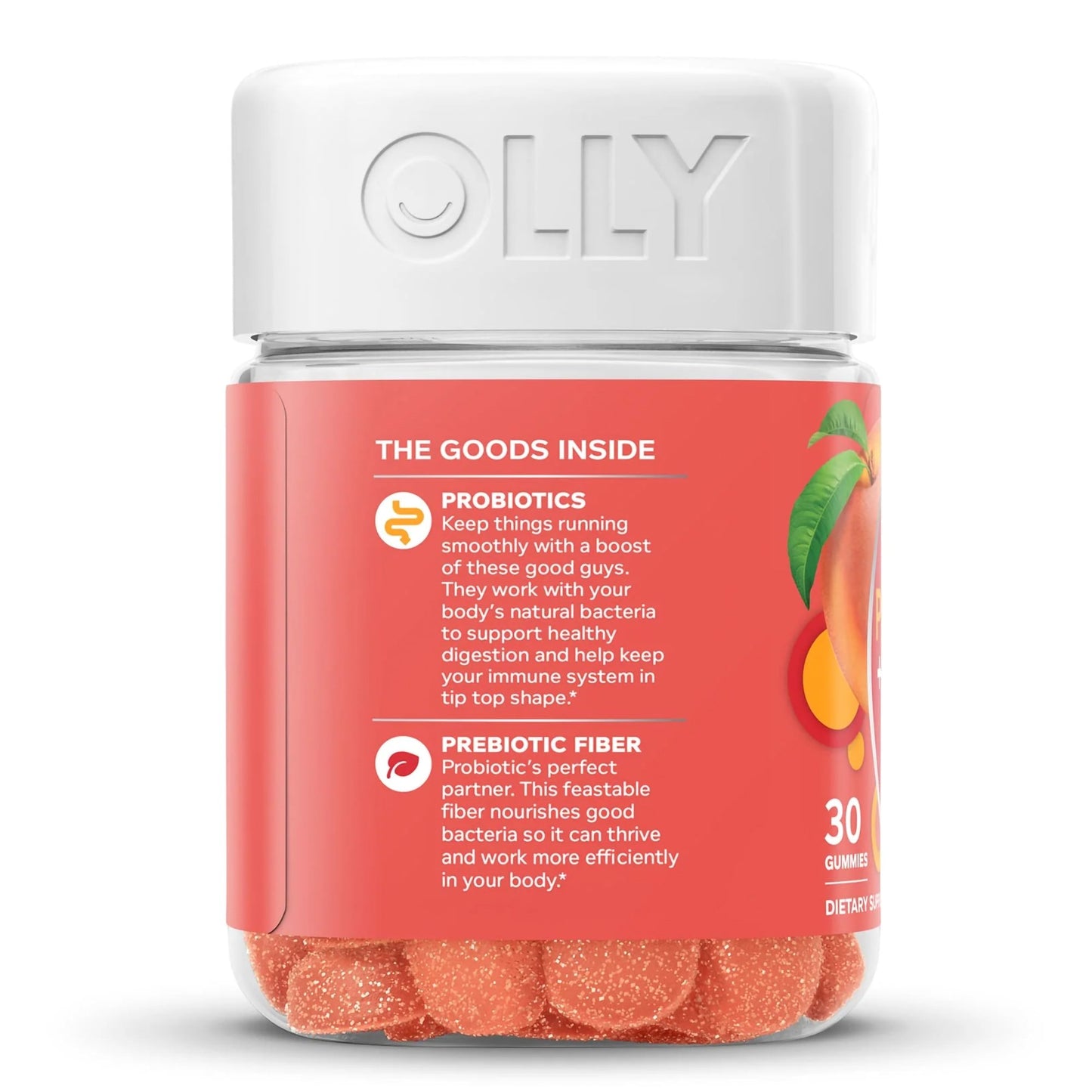 Prebiotic / Probiotic Dietary Supplement OLLY® Probiotic + Prebiotic 30 per Bottle Gummy