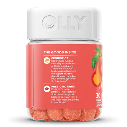 Prebiotic / Probiotic Dietary Supplement OLLY® Probiotic + Prebiotic 30 per Bottle Gummy