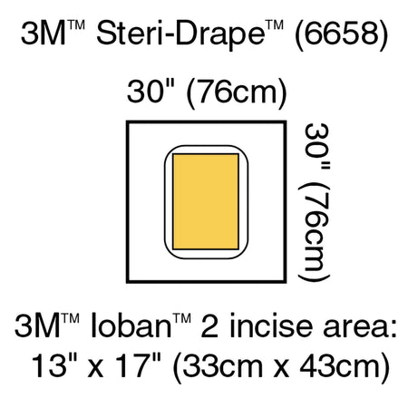 3M 177163 Steri-Drape Sterile Large Pouch Surgical Drape, 30 x 30 Inch