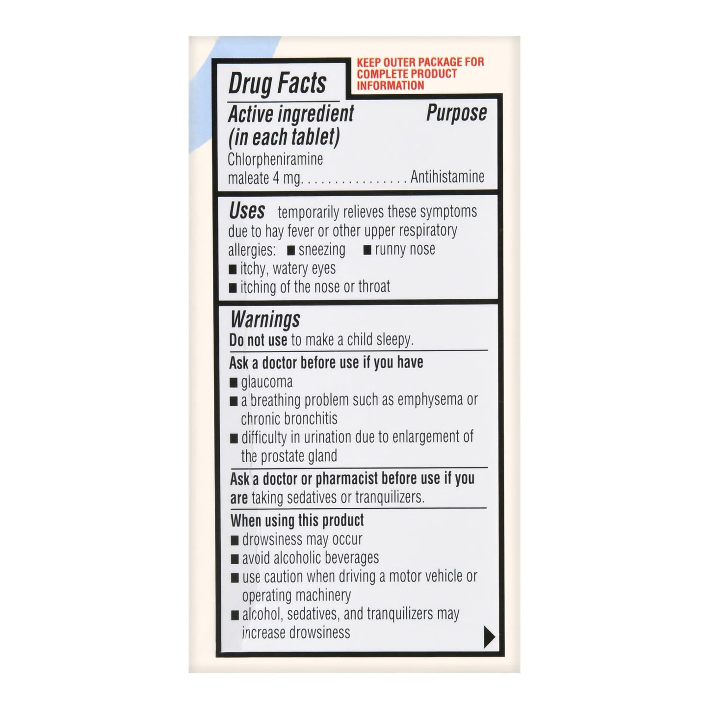 Foster & Thrive™ Allergy Relief Chlorpheniramine Maleate 4 mg Tablets