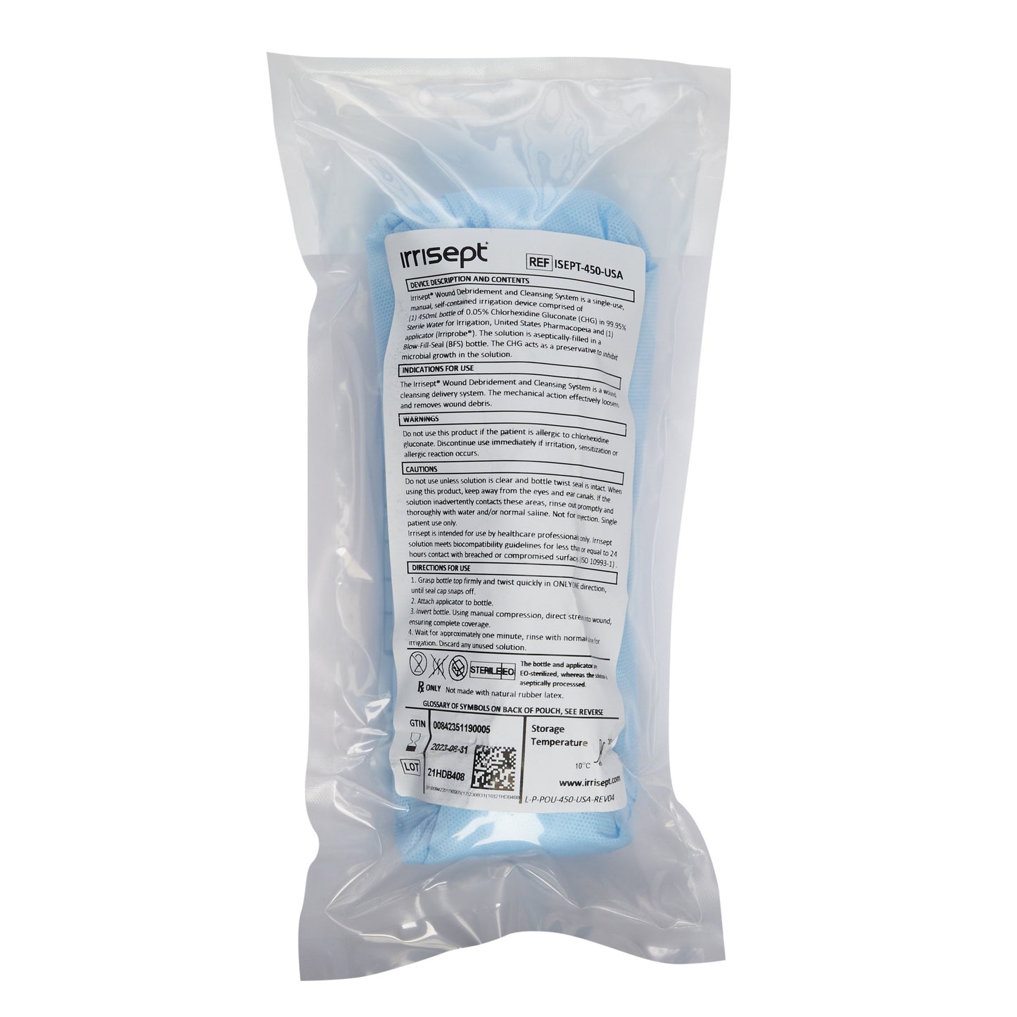 Antimicrobial Wound Lavage Irrisept® 450 mL Instill / Spikeable Application Bottle OR Sterile Antimicrobial