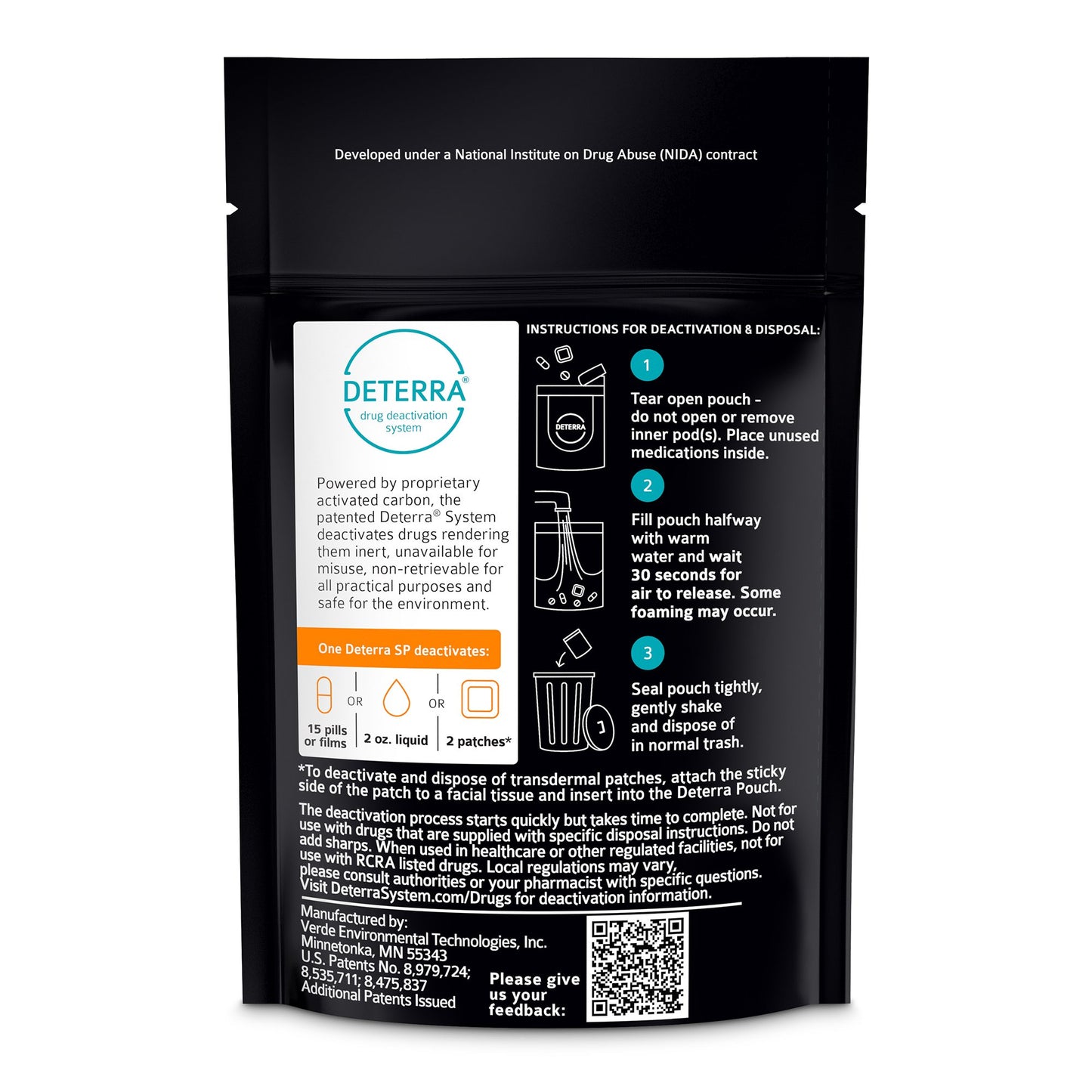 Deterra® Drug Disposal Pouch for Disposal of Pharmaceuticals, Small