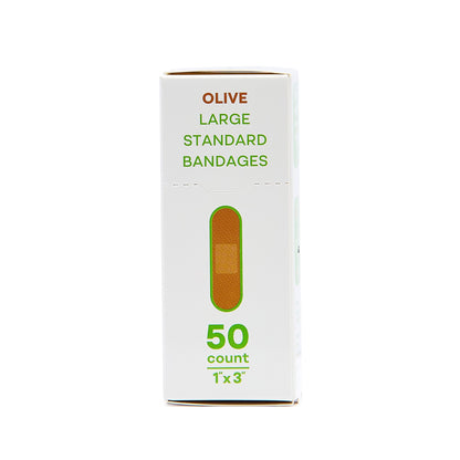 Tru-Colour Skin Tone Shade Fabric Bandage Adhesive Strips – Olive, 1 x 3 Inch