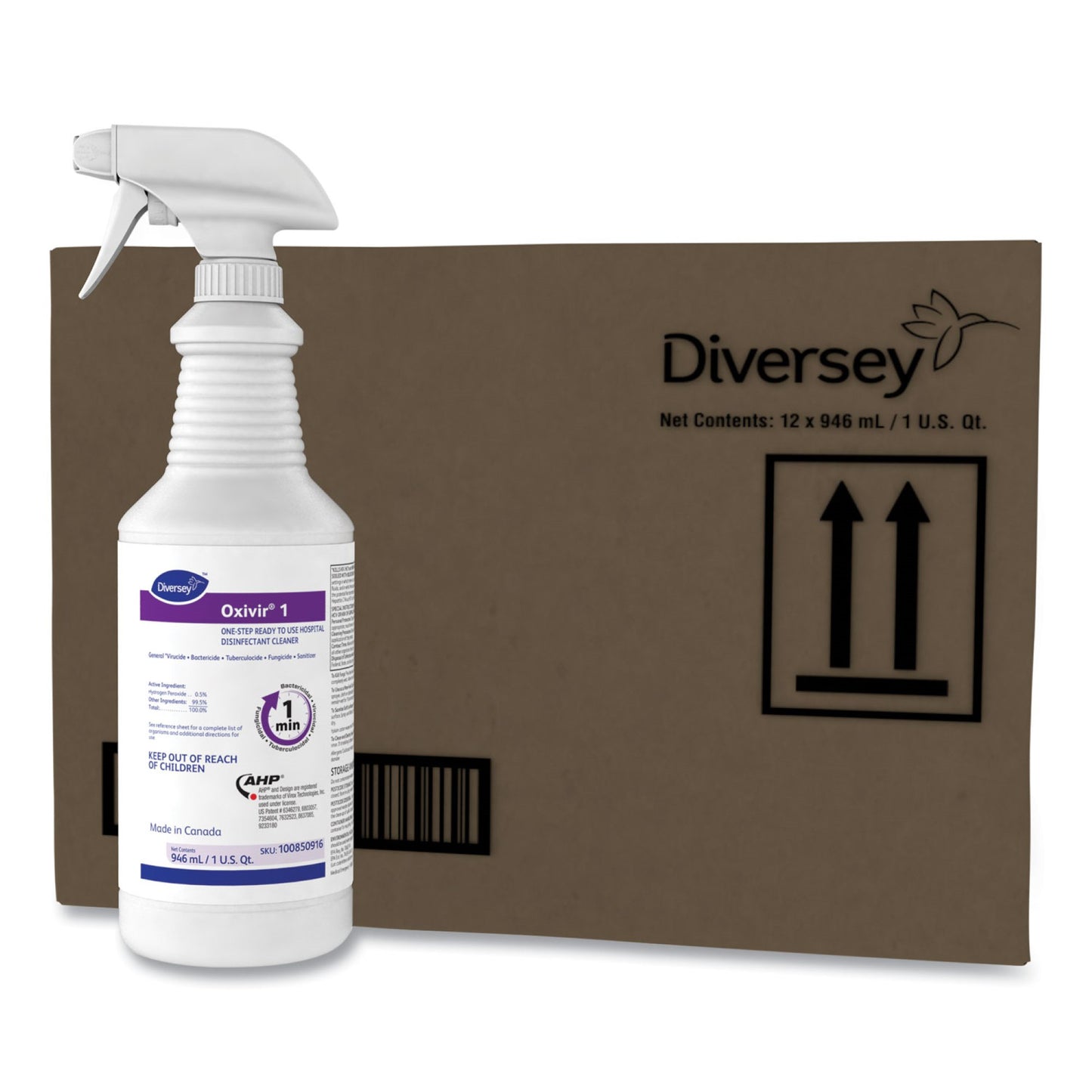 Oxivir® 1 RTU Surface Disinfectant Cleaner, Spray Bottle, 1 qt.