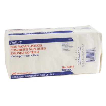 Dusoft® Nonwoven Sponge, 4 x 4 Inch, 4-Ply