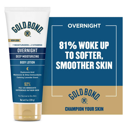 Hand and Body Moisturizer Gold Bond® Overnight 8 oz. Tube Lavender Scent Lotion