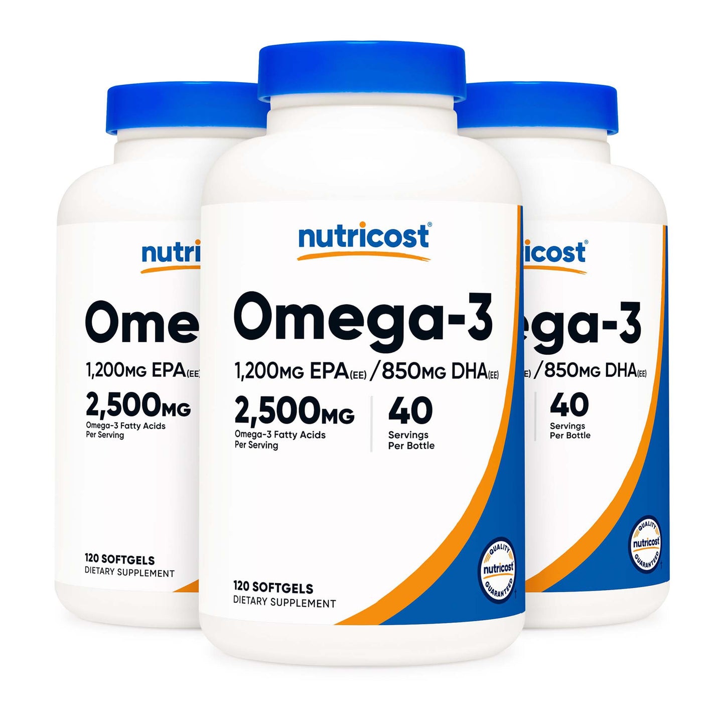 Dietary Supplement nutricost® Omega-3 2,500 mg Strength Softgel 120 Per Bottle