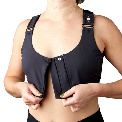 Shirl Post Surgical Bra, Black, Large